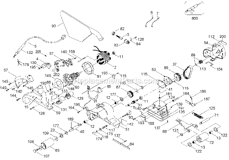 Page A Diagram and Parts List for DWP352VS-BR Type 2 DeWALT Sander Polisher