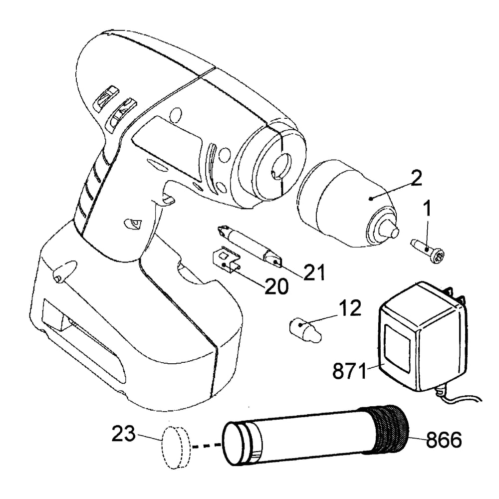 Drill Diagram and Parts List for 11228TY1  DeWALT Drill