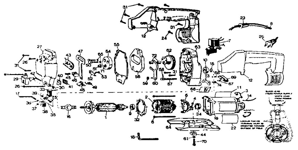 Unit Parts Diagram and Parts List for DW318K-04  DeWALT Reciprocating Saw