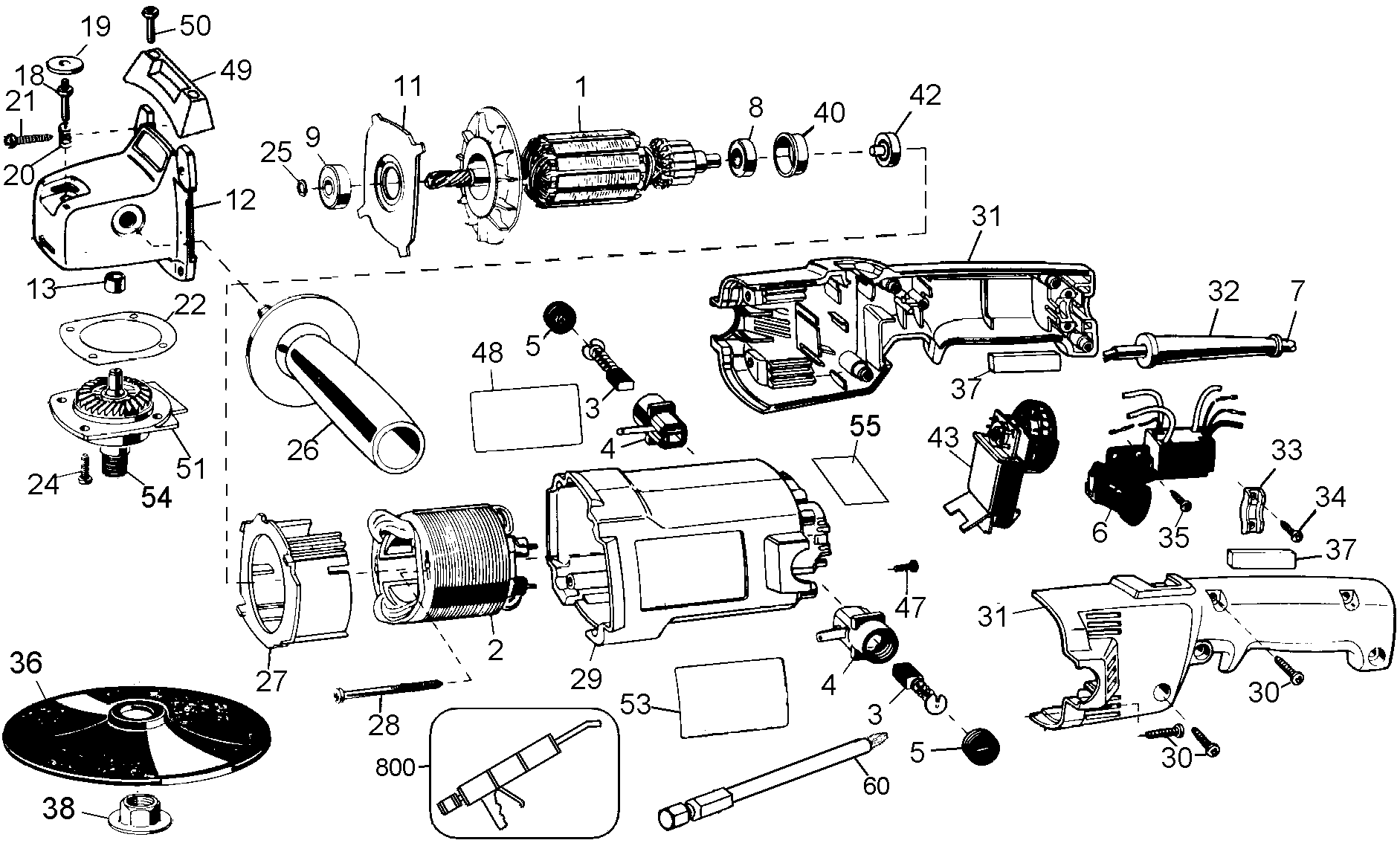 Page A Diagram and Parts List for DW849-B2 1 DeWALT Sander Polisher