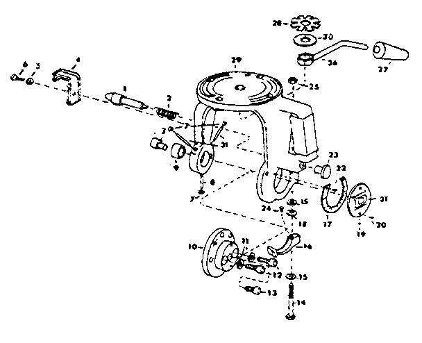 Yoke Assembly Diagram and Parts List for 3436  DeWALT Chop Saw