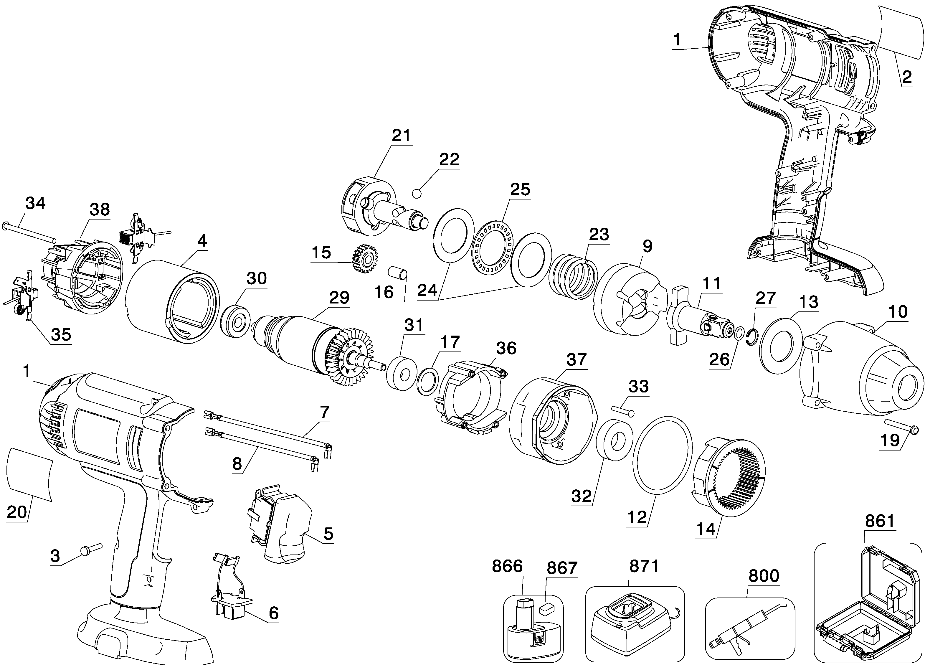 Page A Diagram and Parts List for DW059HK 1 DeWALT Wrench