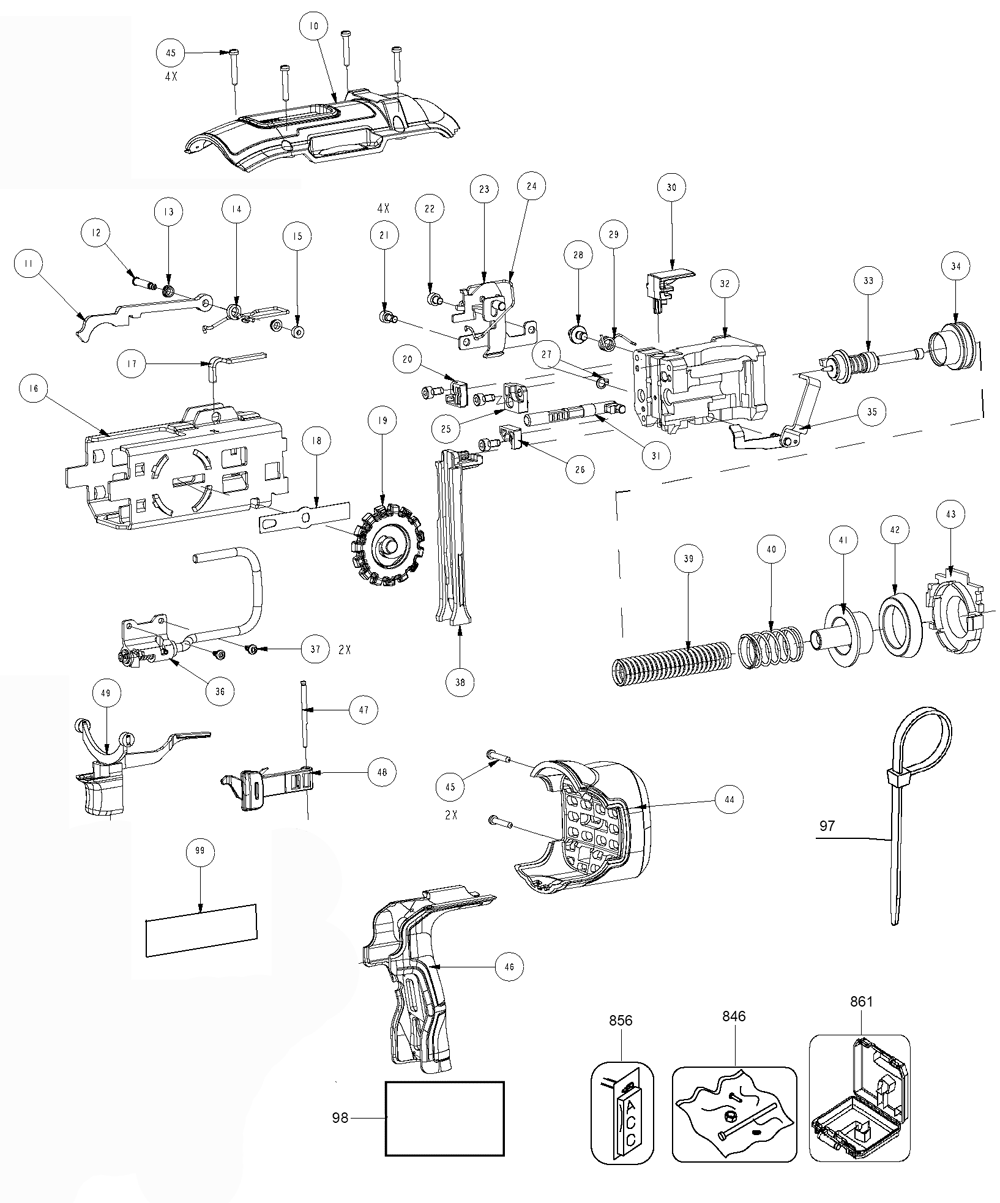 Fig-2 Diagram and Parts List for DFD270MK Type-0 DeWALT Dust Collector