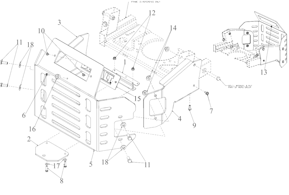 Bumper Diagram and Parts List for DXGZ148P (47AHBCA6038)(2022) DeWALT Lawn Tractor