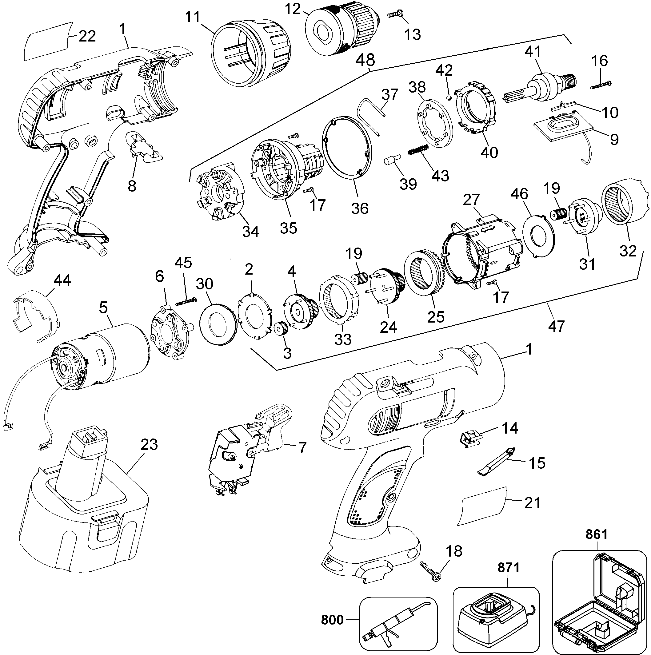 Page A Diagram and Parts List for DW954K-2 2 DeWALT Boring Machine