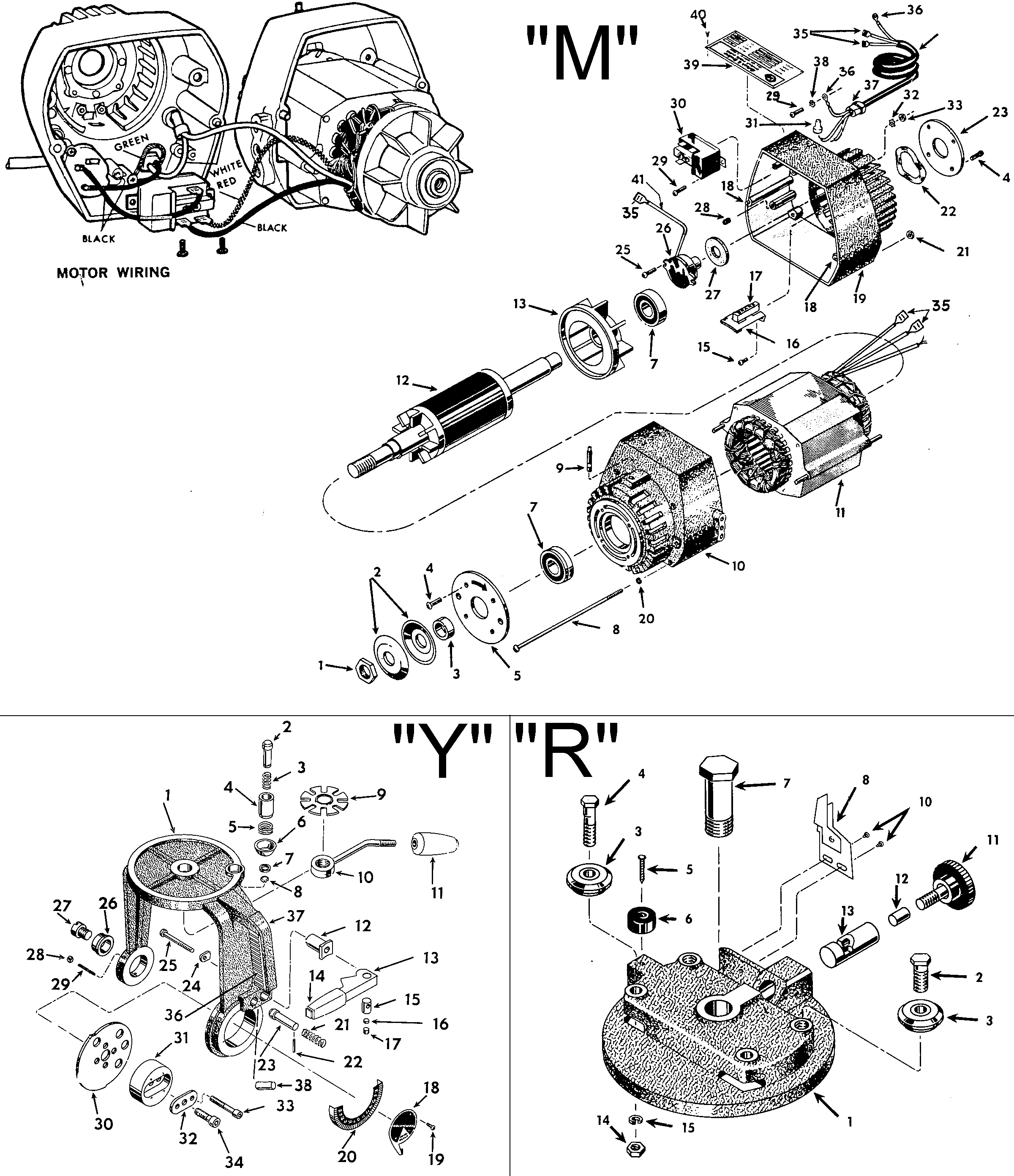 Default 2 Diagram and Parts List for B7740 Type 3 DeWALT Table Saw