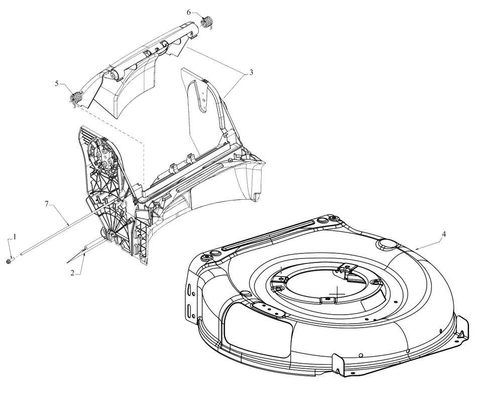 Deck Assembly Diagram and Parts List for DCMWSP244U2 (181EU2C2738)(2022) DeWALT Lawn Mower