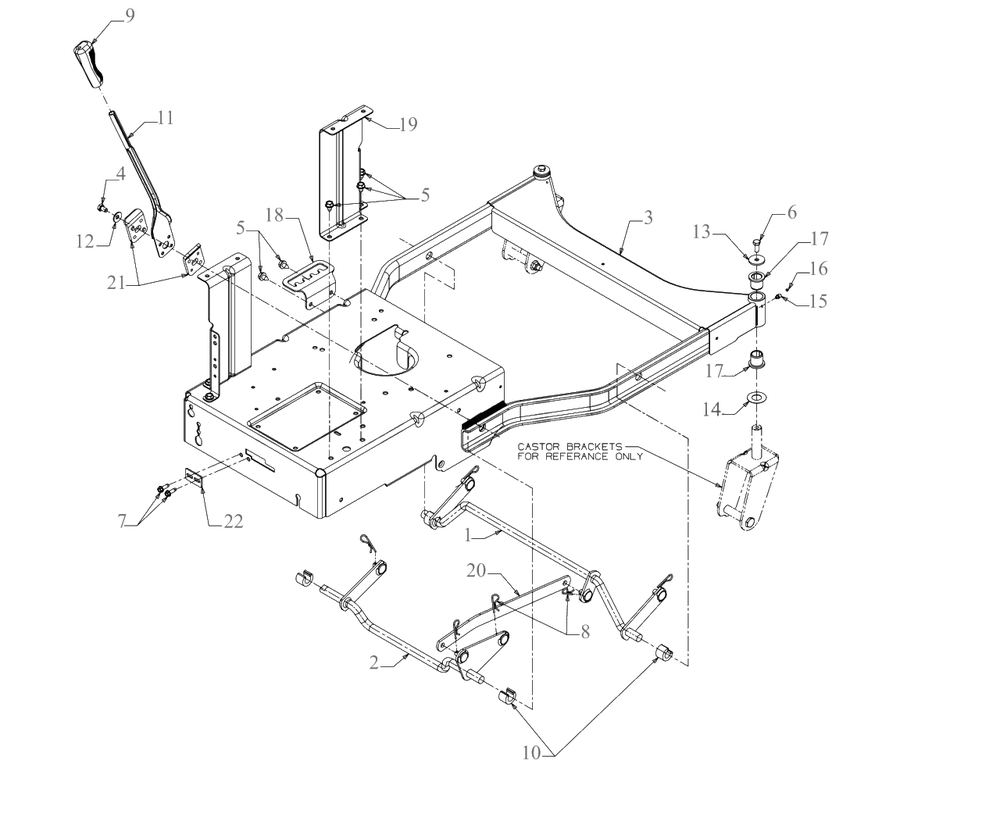 Frame Diagram and Parts List for DW33 (DXGMW33344R)(2022) DeWALT Lawn Mower