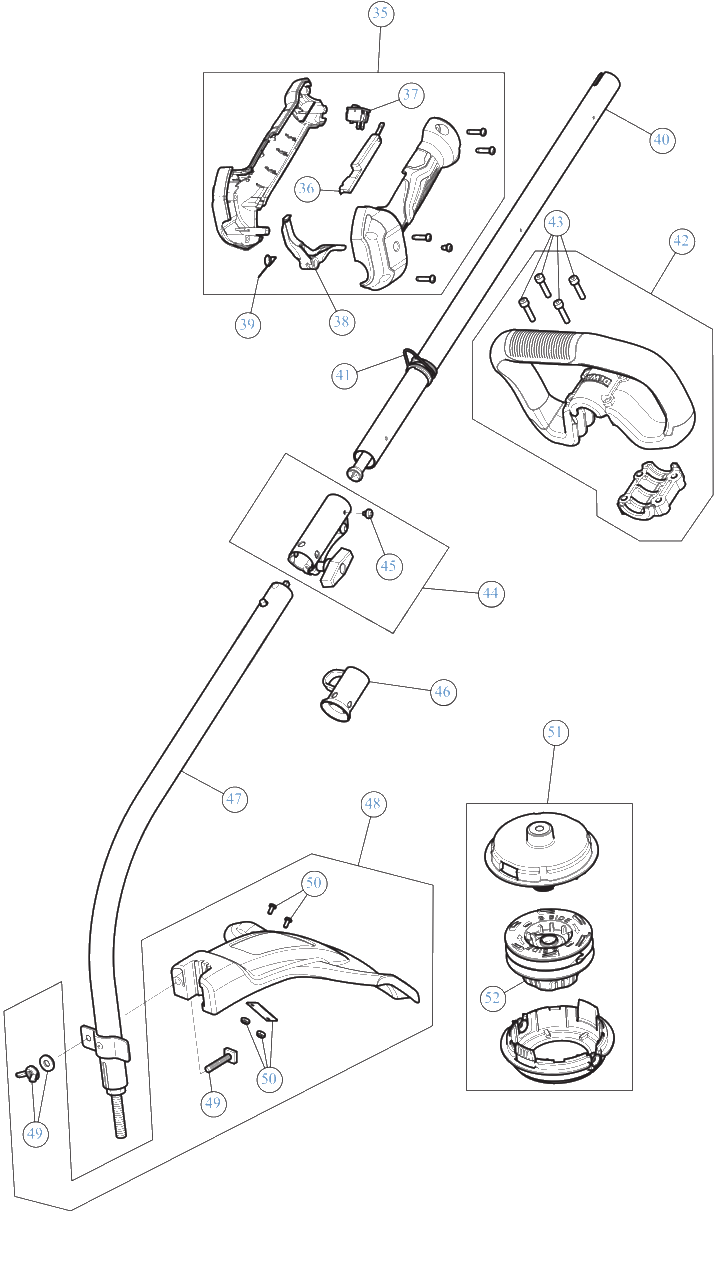 General Assembly Diagram and Parts List for DXGST227CS 41AD27CC939 DeWALT Trimmer