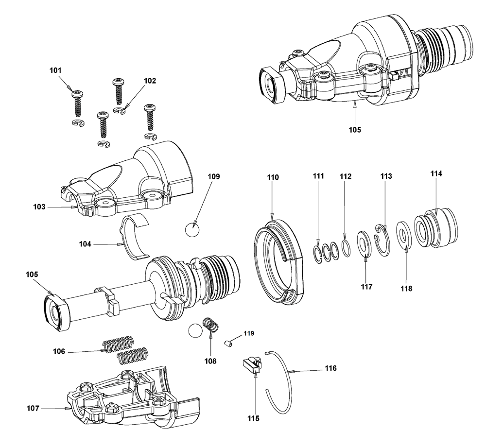 Fig-1 Diagram and Parts List for DFD270SK Type-0 DeWALT Dust Collector