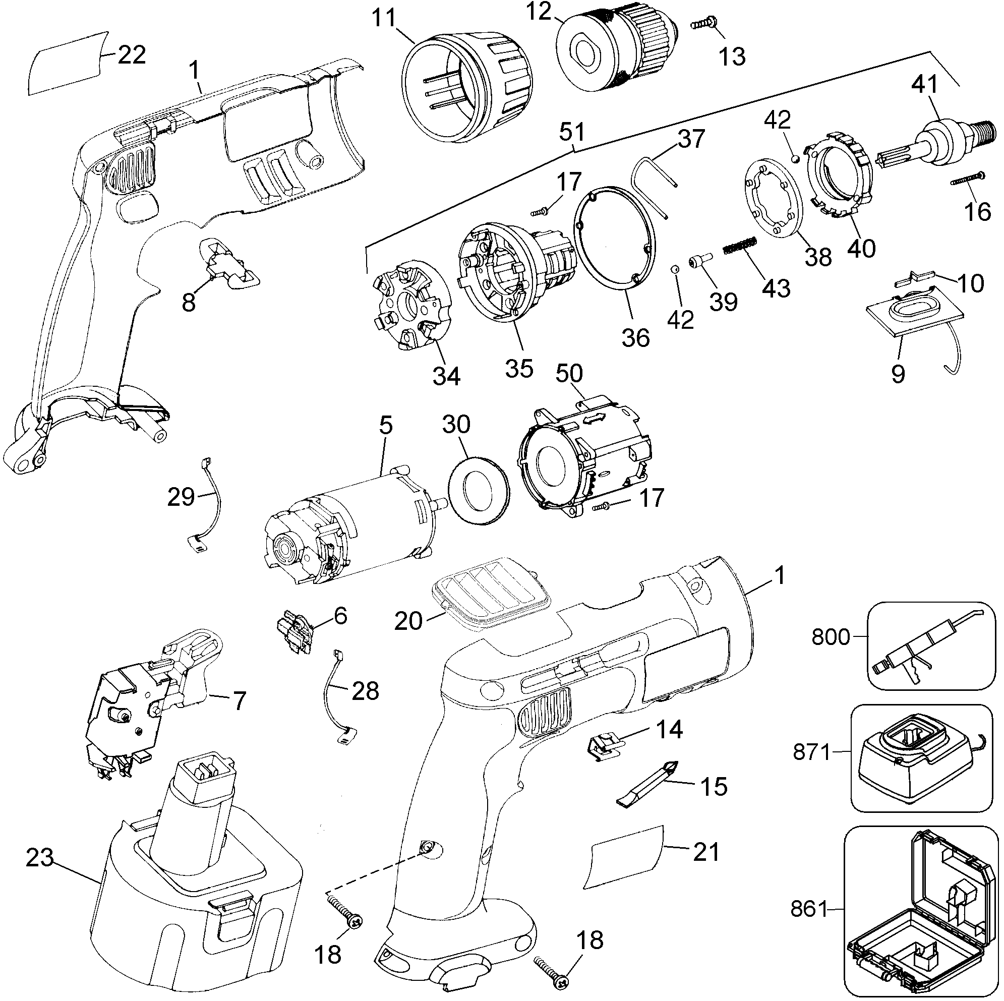 Page A Diagram and Parts List for DW971K-2 3 DeWALT Boring Machine