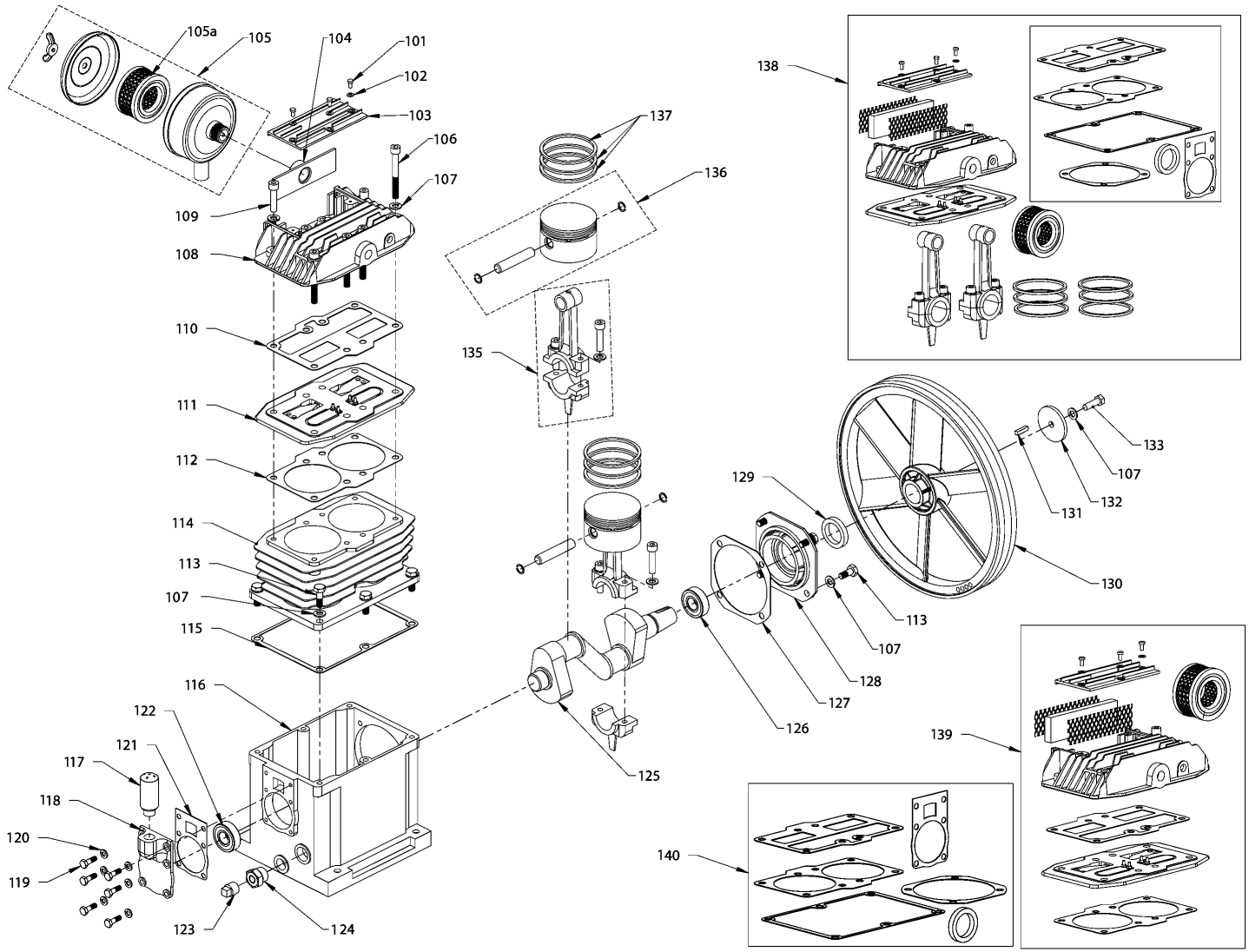 Pump - 040-0467 Diagram and Parts List for DXCMTA1980854 Type 0 DeWALT Compressor