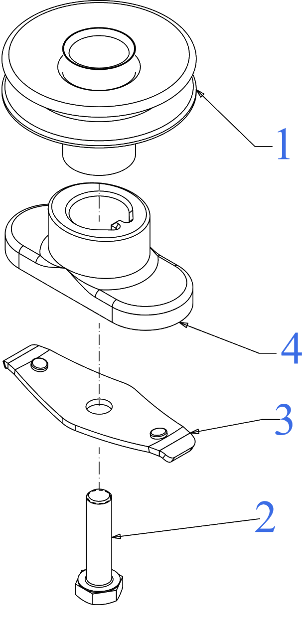 Blade Adapter Diagram and Parts List for DCMWSP244 (18AEU2C2738)(2023) DeWALT Lawn Mower
