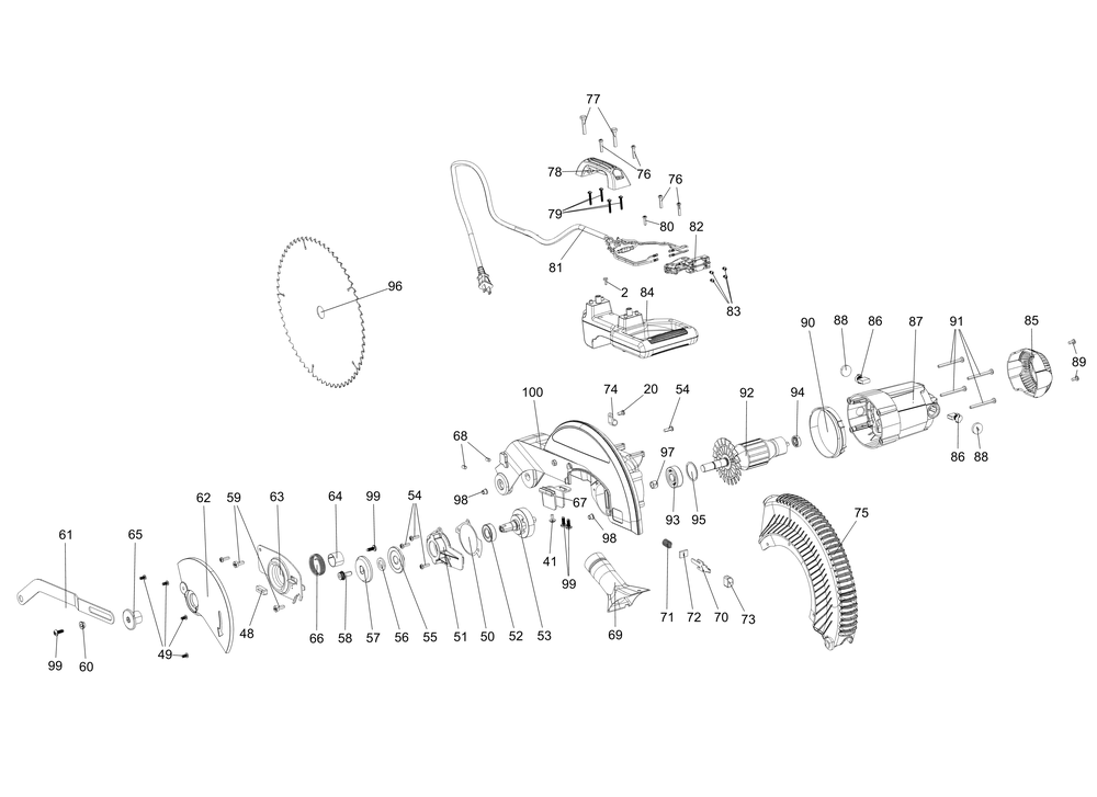 Diagram Diagram and Parts List for DWS715R Type 20 DeWALT Miter Saw