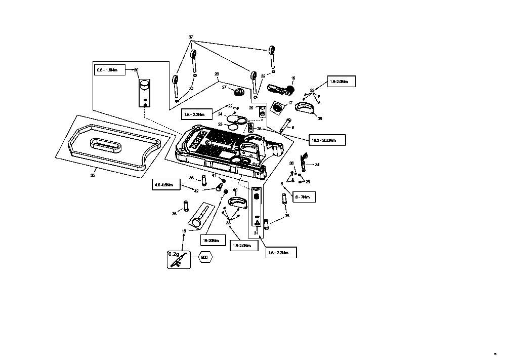 Section 1 Diagram and Parts List for DCPS151 Type 1 DeWALT Tool Stand & Cart