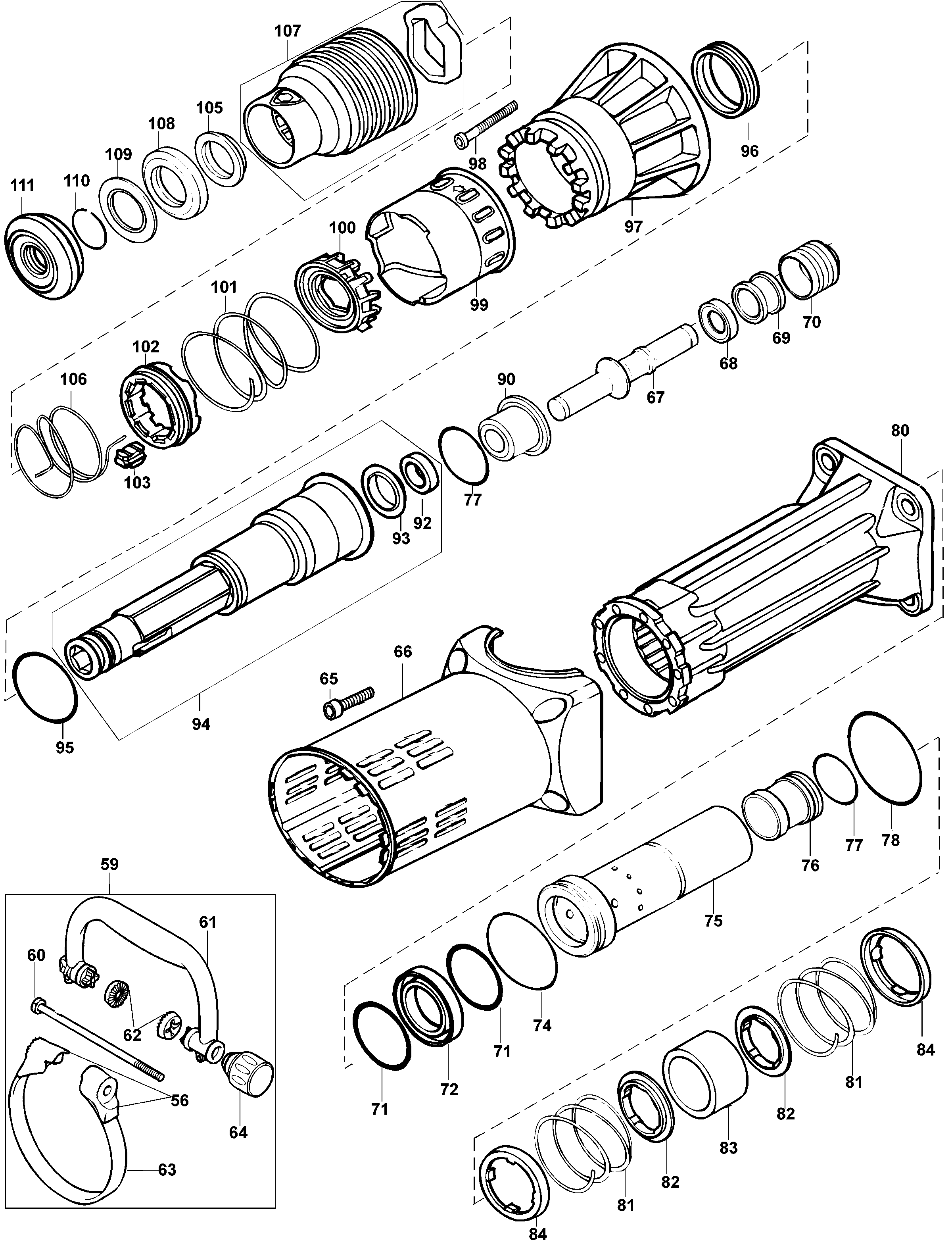 Page B Diagram and Parts List for D25940K 1 DeWALT Hammer