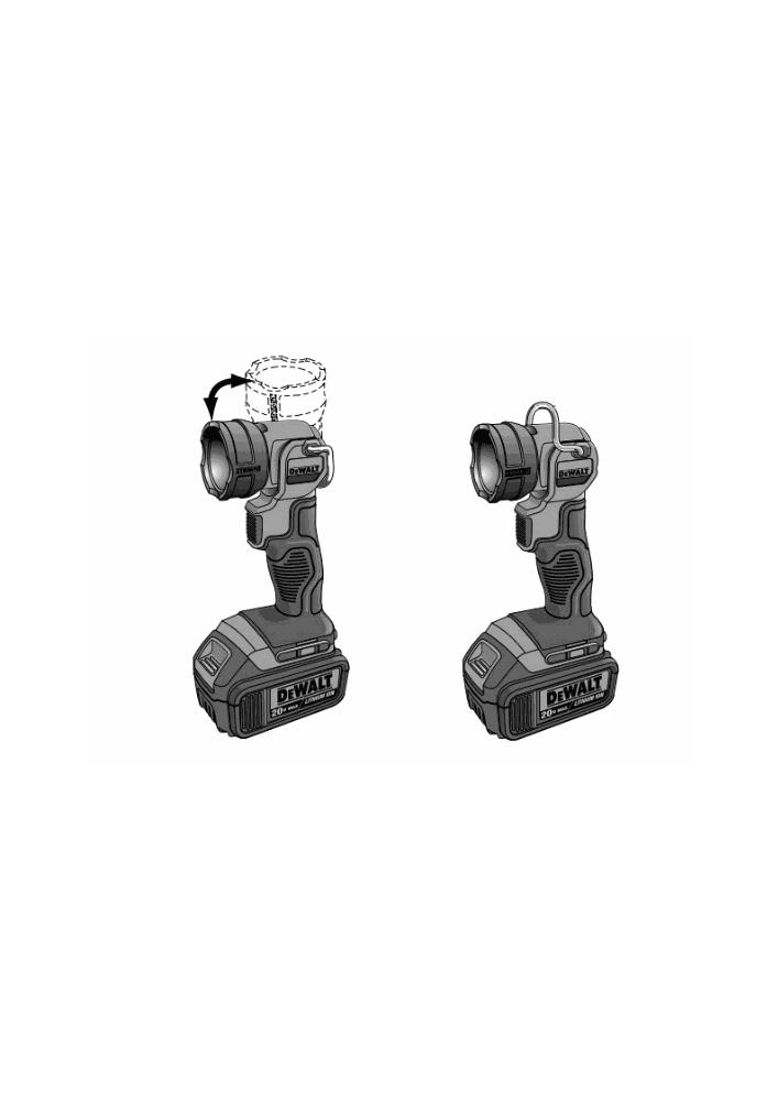 Section 1 Diagram and Parts List for DCL040R Type 1 DeWALT Worklight & Flashlight