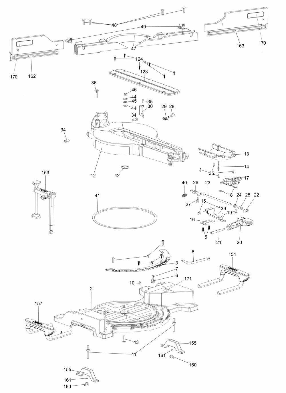 Section 3 Diagram and Parts List for DWS779 Type 23 DeWALT Saw