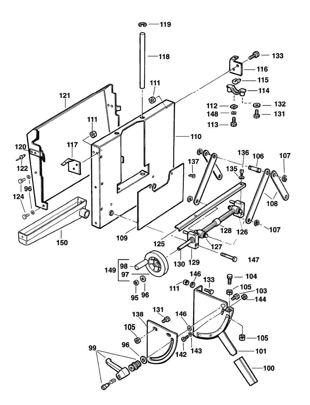 Fig-2 Diagram and Parts List for DW740 Type-A2 DeWALT Saw