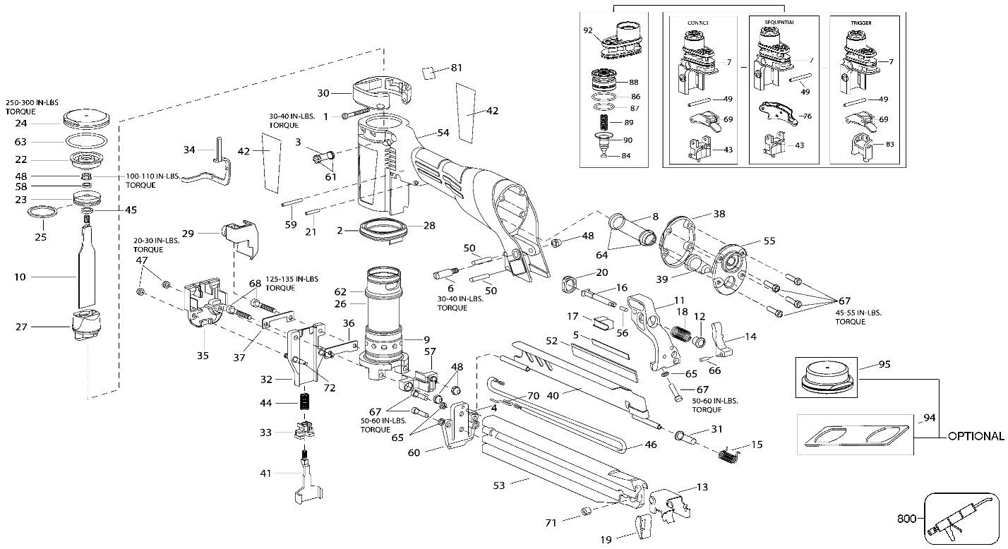Default Diagram and Parts List for DW450S2 Type 1 DeWALT 