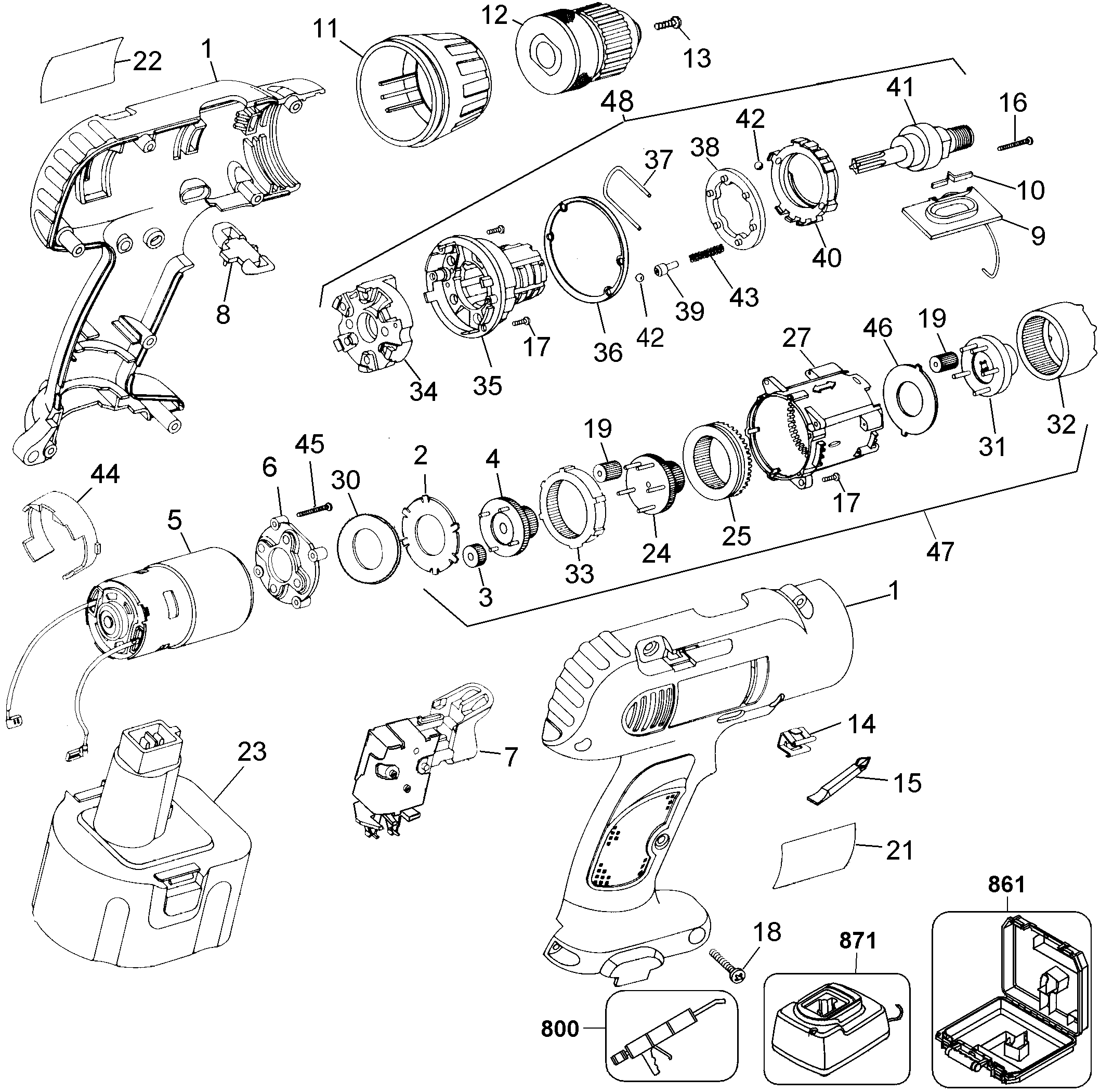 Page A Diagram and Parts List for DW954K-2 1 DeWALT Boring Machine