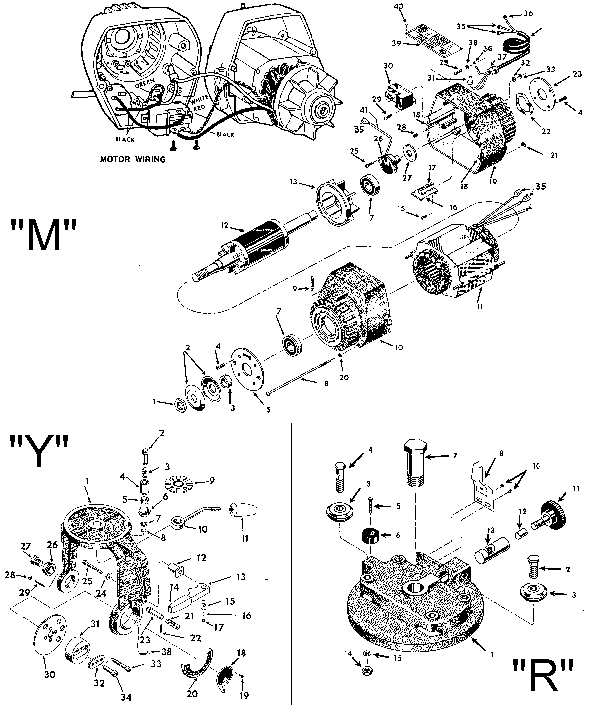 Default 2 Diagram and Parts List for B7740 Type 4 DeWALT Table Saw