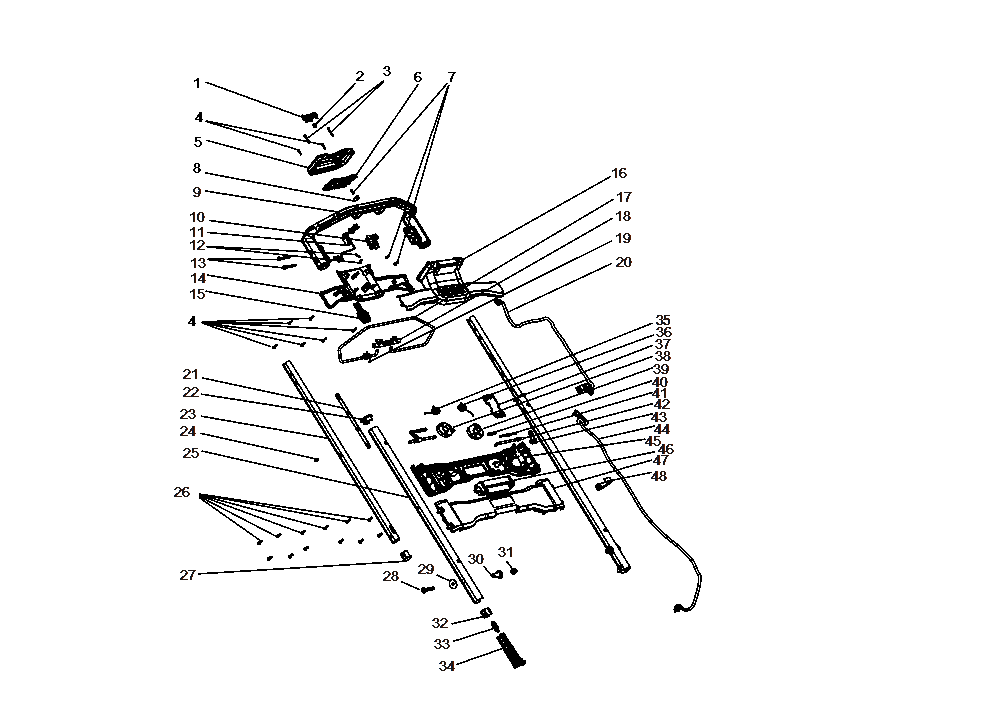 Diagram Diagram and Parts List for DCMWP234U2 Type 1 DeWALT Lawn Mower