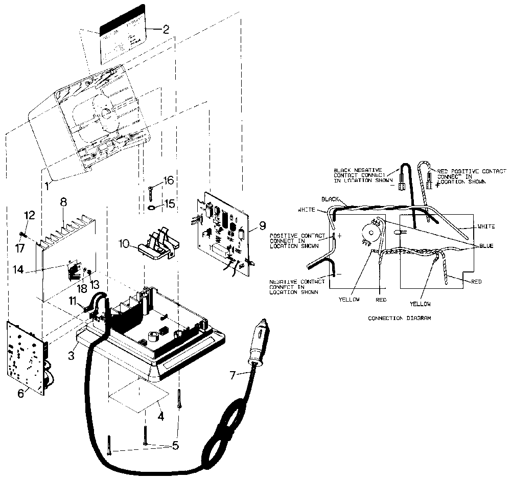 Exploded Diagram A Diagram and Parts List for D9105-04 Type 1 DeWALT Charger