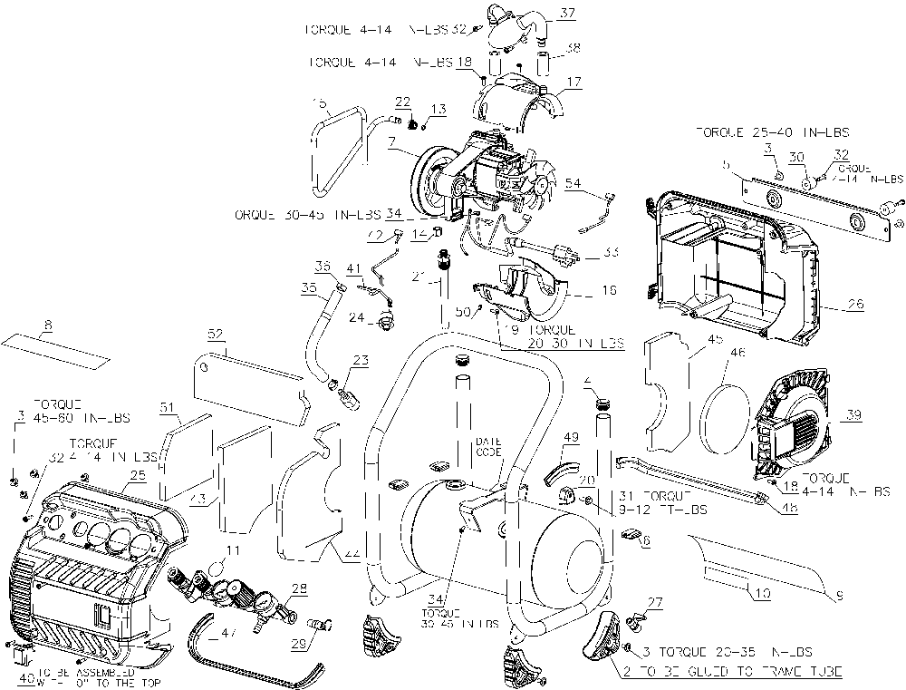 Page A Diagram and Parts List for DWFP55130 Type 2 DeWALT Compressor