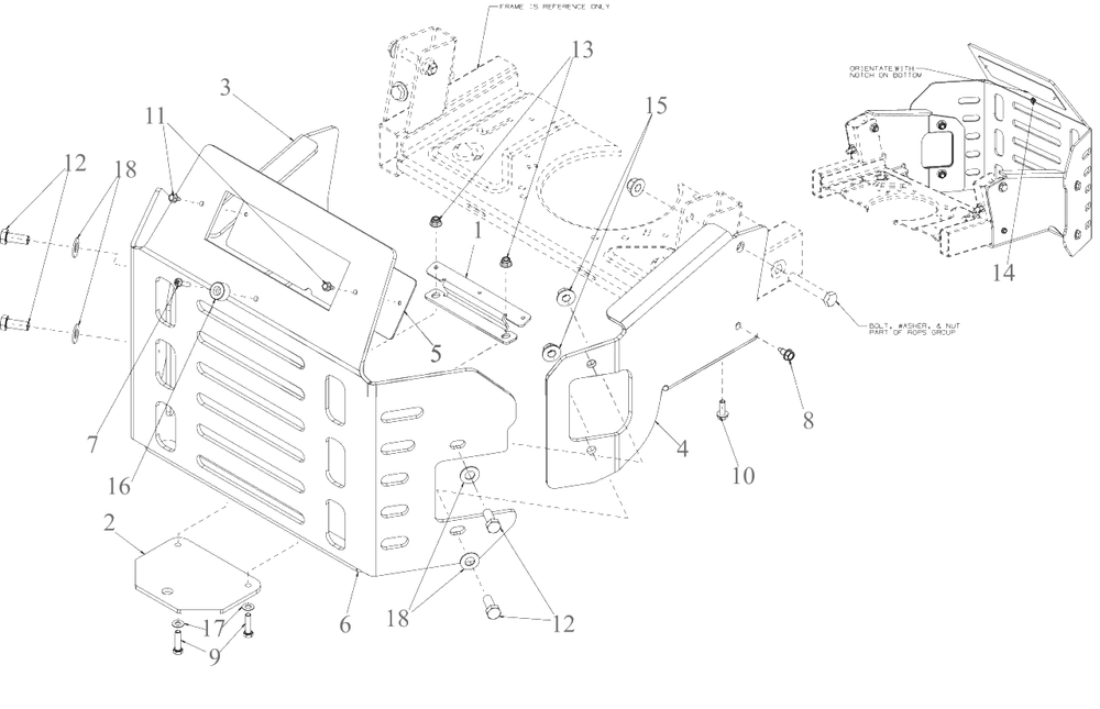 Bumper Diagram and Parts List for DXGZ160P (47AHBCA8038)(2021) DeWALT Lawn Tractor