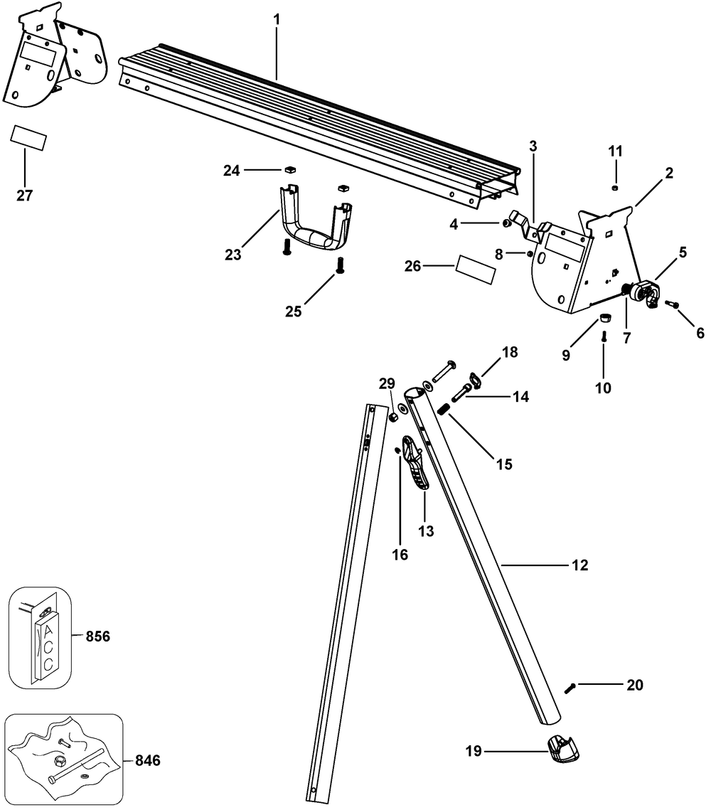 Diagram Diagram and Parts List for DWX725R Type 3 DeWALT Miscellaneous