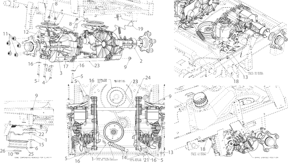Drive Diagram and Parts List for DXGZ254P (47AKBCA7038)(2022) DeWALT Lawn Tractor