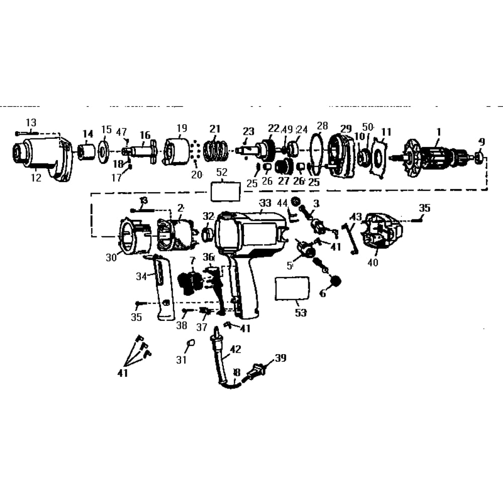 Unit Parts Diagram and Parts List for D290-04  DeWALT Wrench