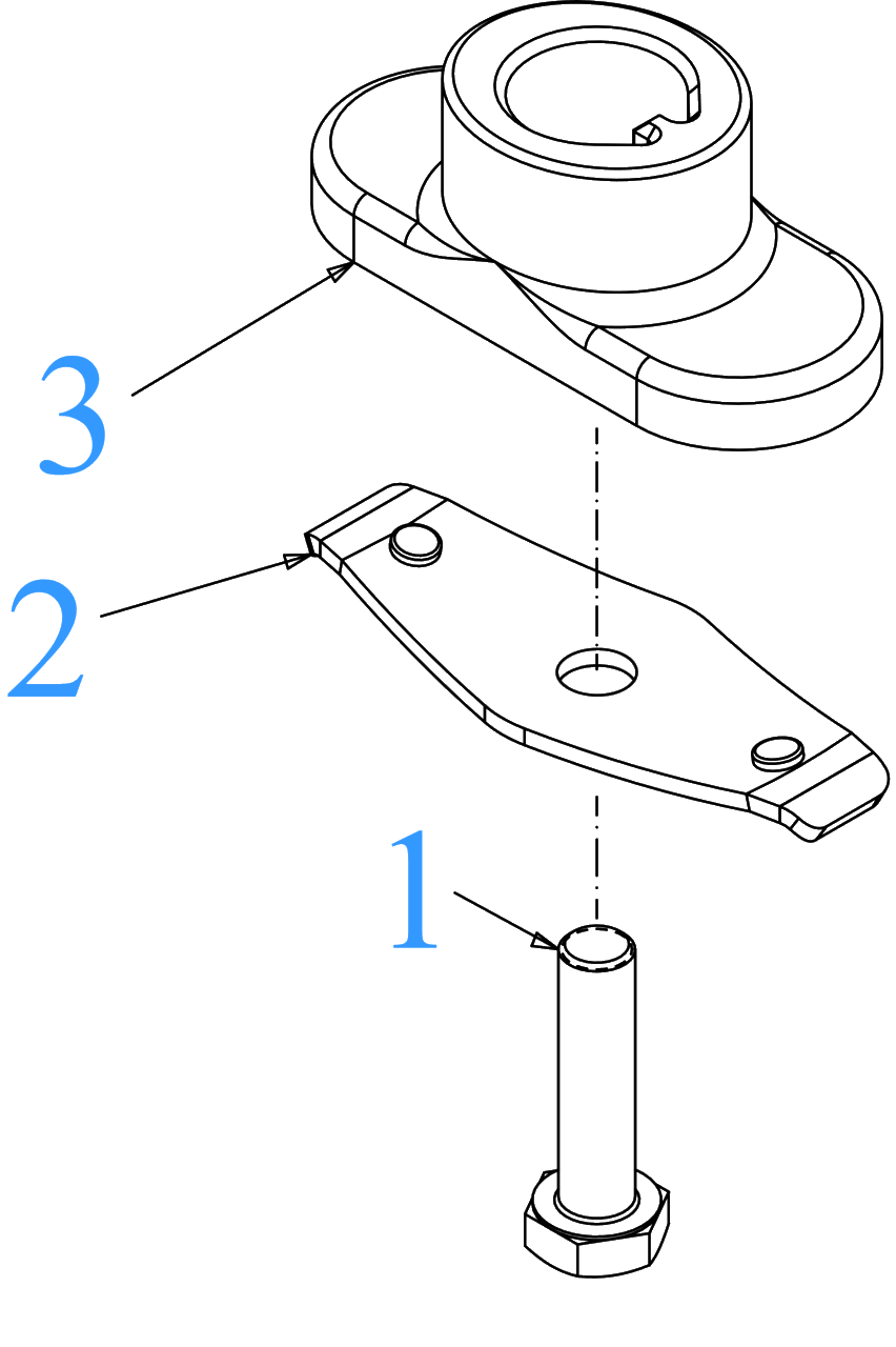 Blade Adapter Diagram and Parts List for DCMWP233 (18A-U2C2738)(2022) DeWALT Lawn Mower