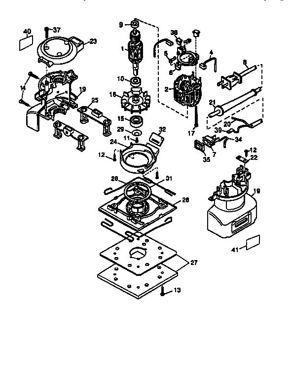 Unit Parts Diagram and Parts List for D412-04  DeWALT Orbital or Palm Sander