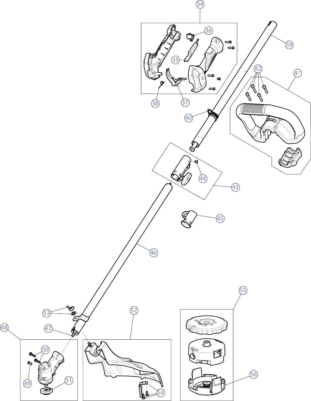 General Assembly Diagram and Parts List for DXGST227SS 41DD27SC939 DeWALT Trimmer