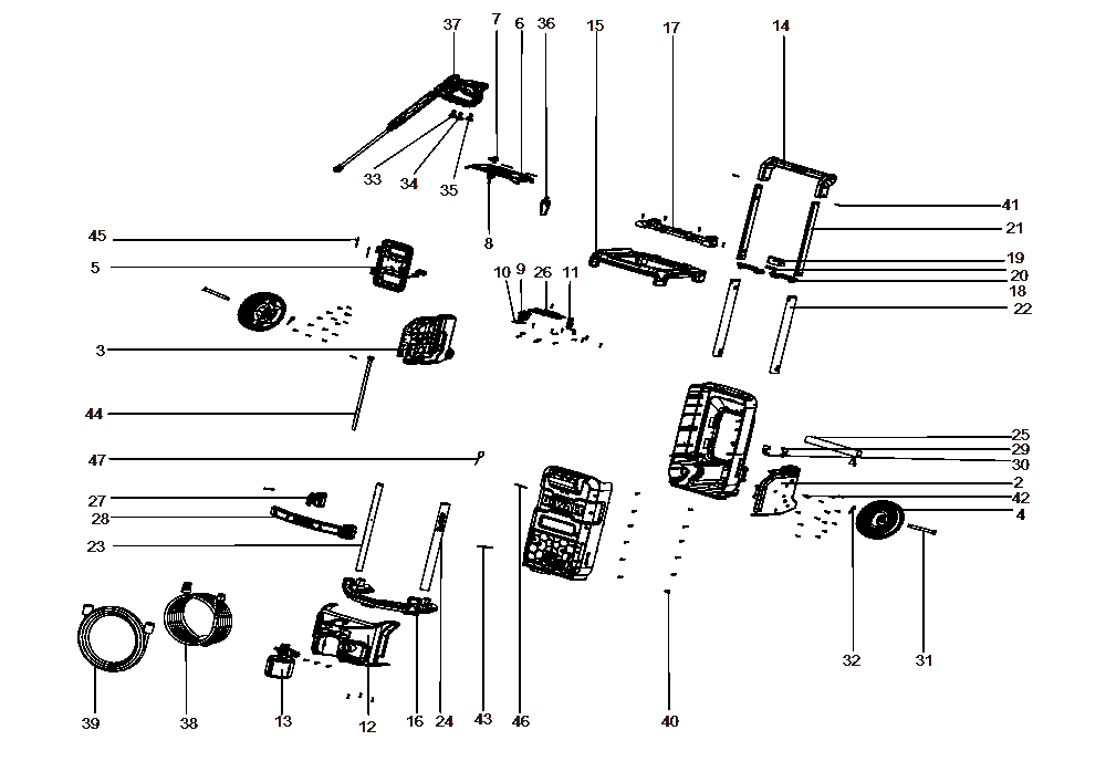 Diagram Diagram and Parts List for DCPW1600Y2 Type 1 DeWALT Pressure Washer