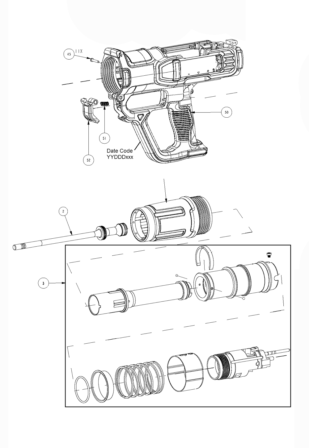 Fig-0 Diagram and Parts List for DFD270MK Type-0 DeWALT Dust Collector