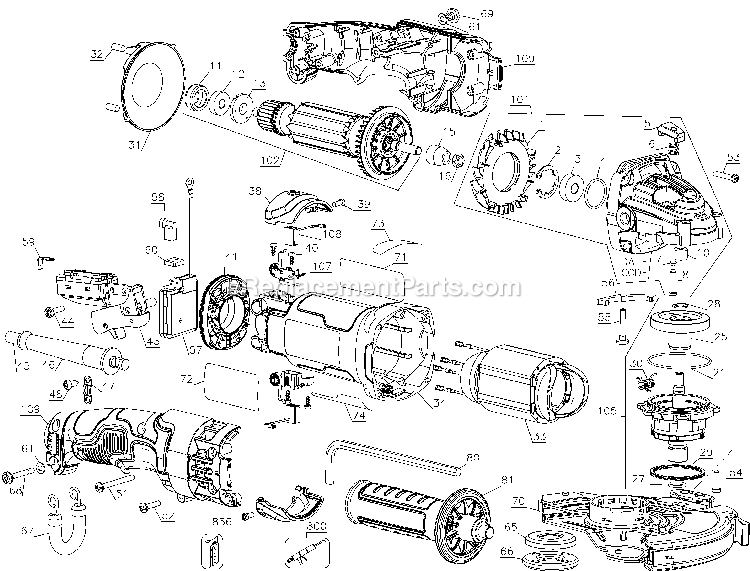 Page A Diagram and Parts List for DWE46166N Type 2 DeWALT Miscellaneous