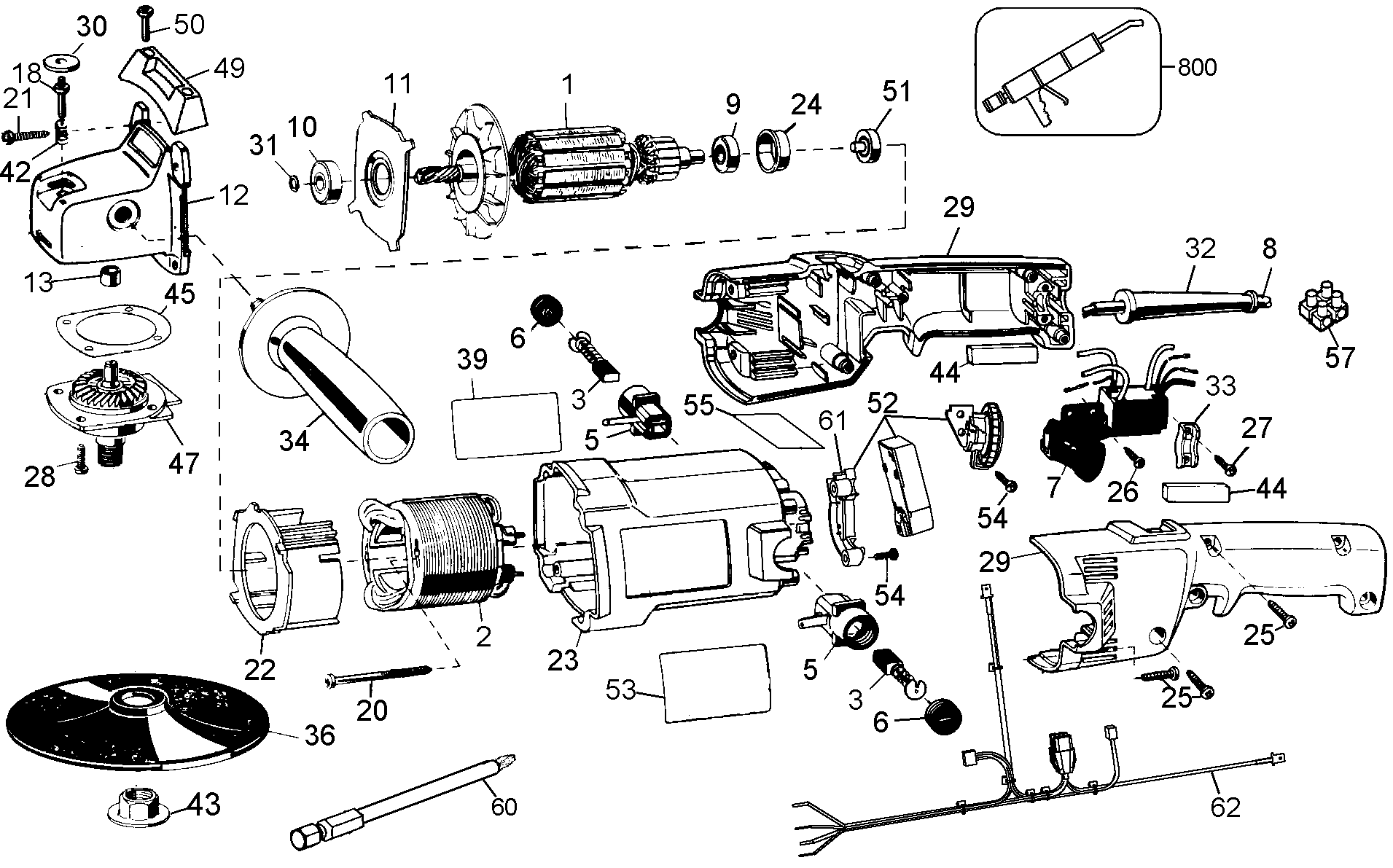 Page A Diagram and Parts List for DW849-B2 2 DeWALT Sander Polisher