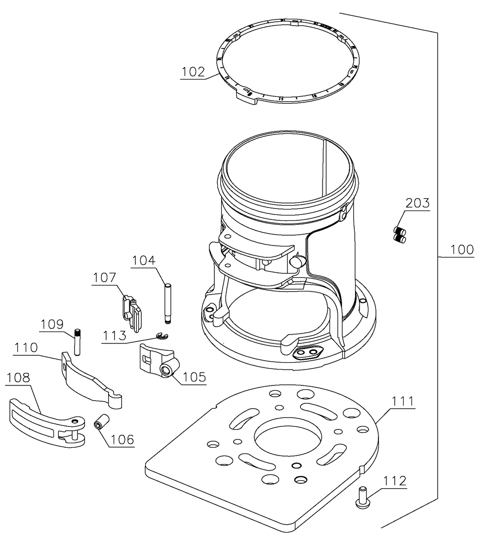 Diagram Diagram and Parts List for DWP611R Type 1 DeWALT Miscellaneous