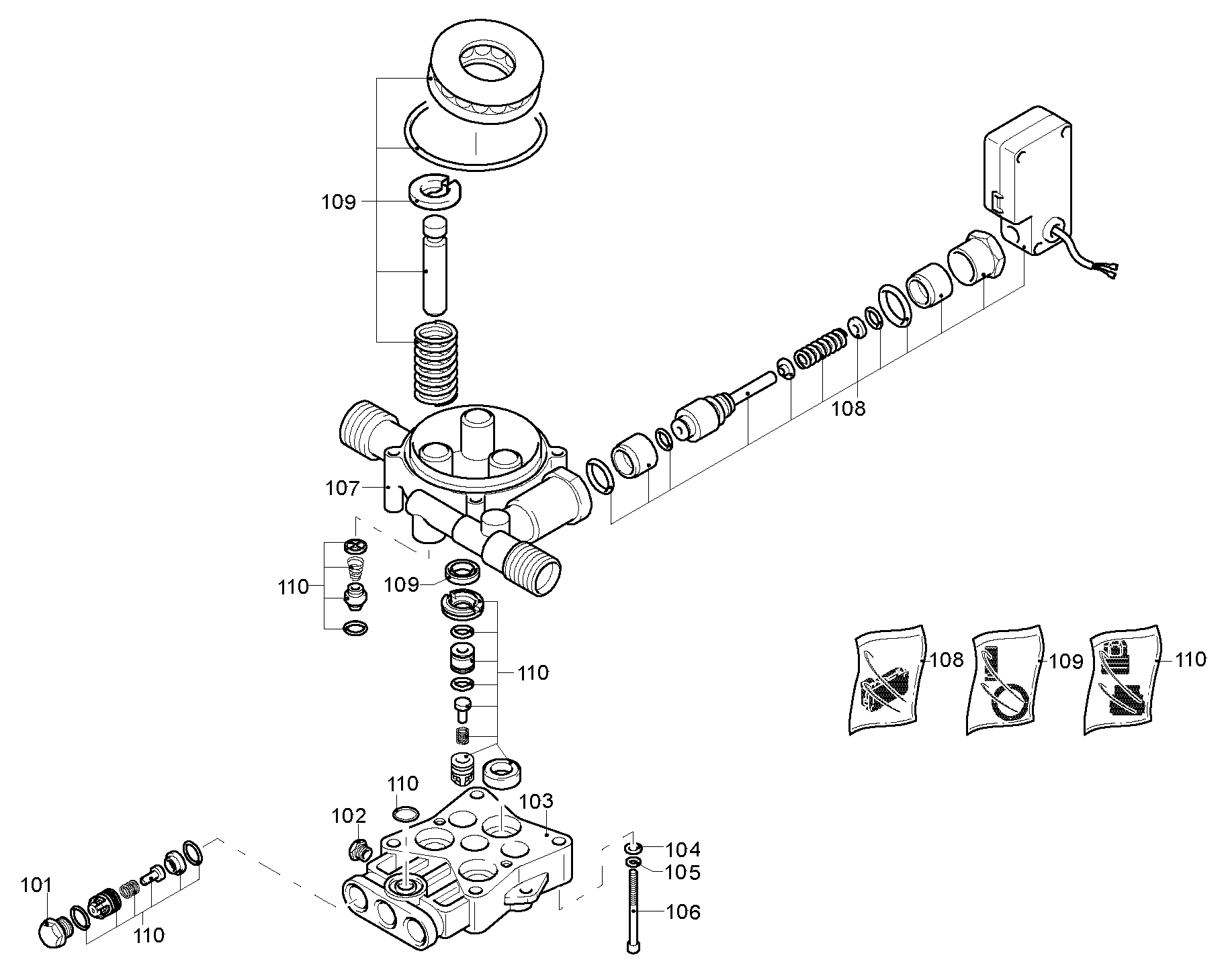 Default 2 Diagram and Parts List for SW19-B3 Type 1 DeWALT Pressure Washer