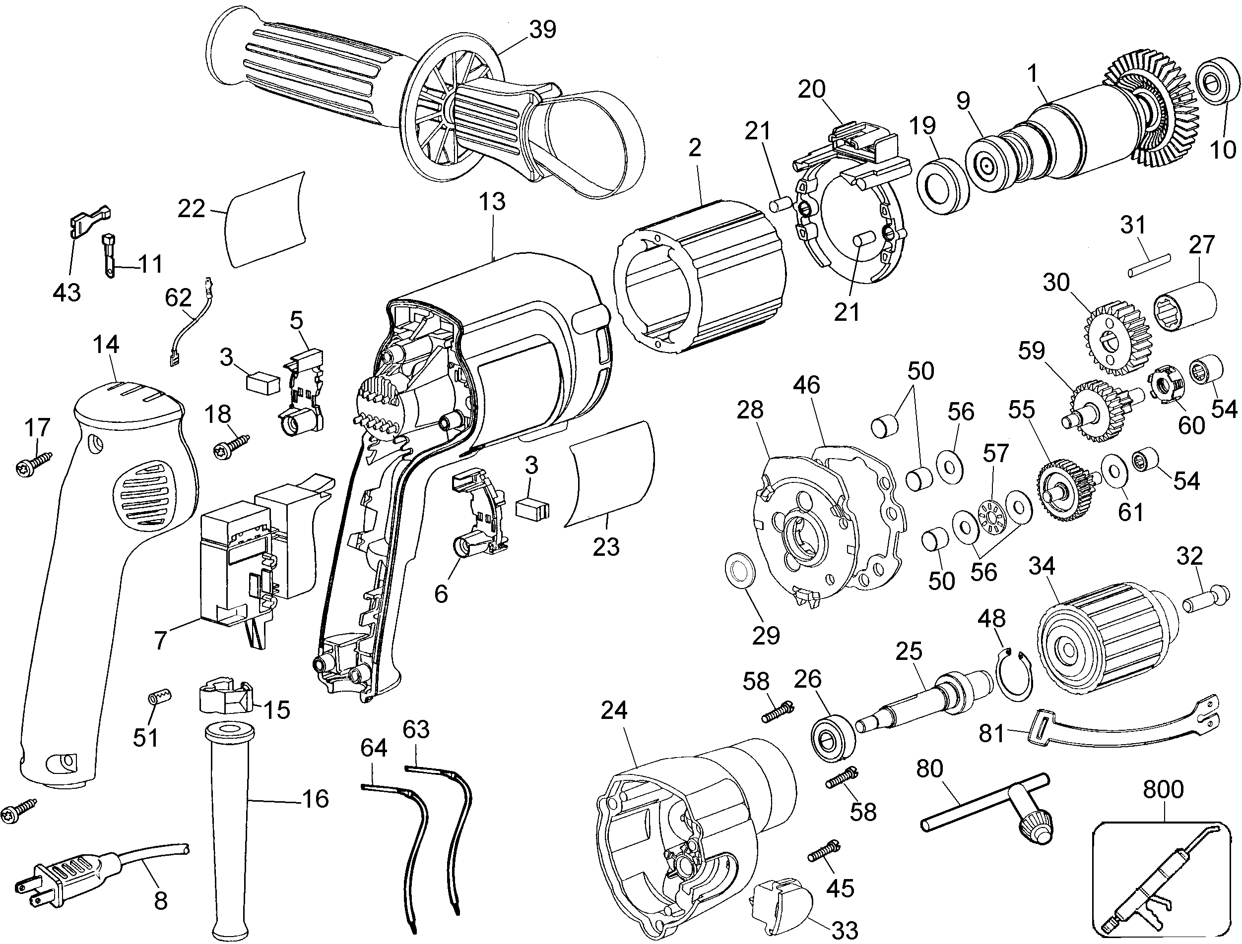 Page A Diagram and Parts List for DW245-B2 1 DeWALT Boring Machine