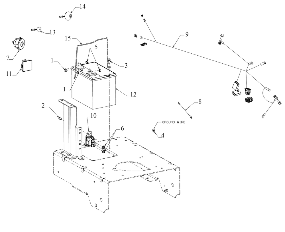 Electrical Diagram and Parts List for DW33 (DXGMW33344R)(2022) DeWALT Lawn Mower