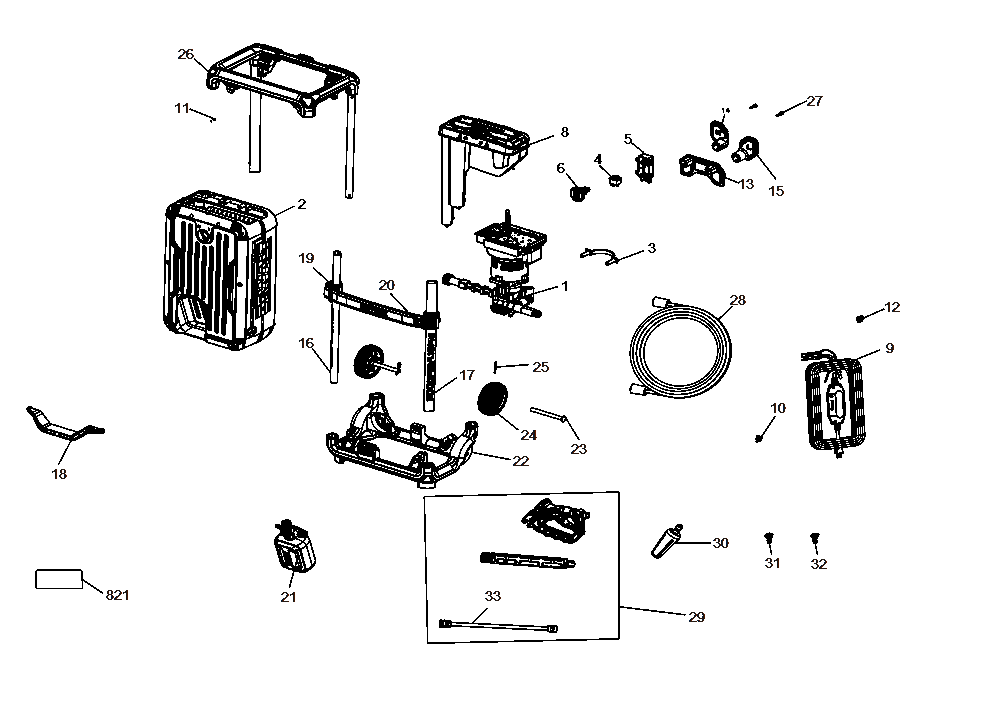 Diagram Diagram and Parts List for DWPW3000 Type 1 DeWALT Pressure Washer