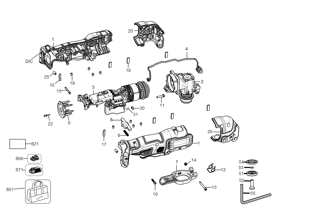 Exploded Diagram A Diagram and Parts List for DCS353G1 Type 1 DeWALT Saw