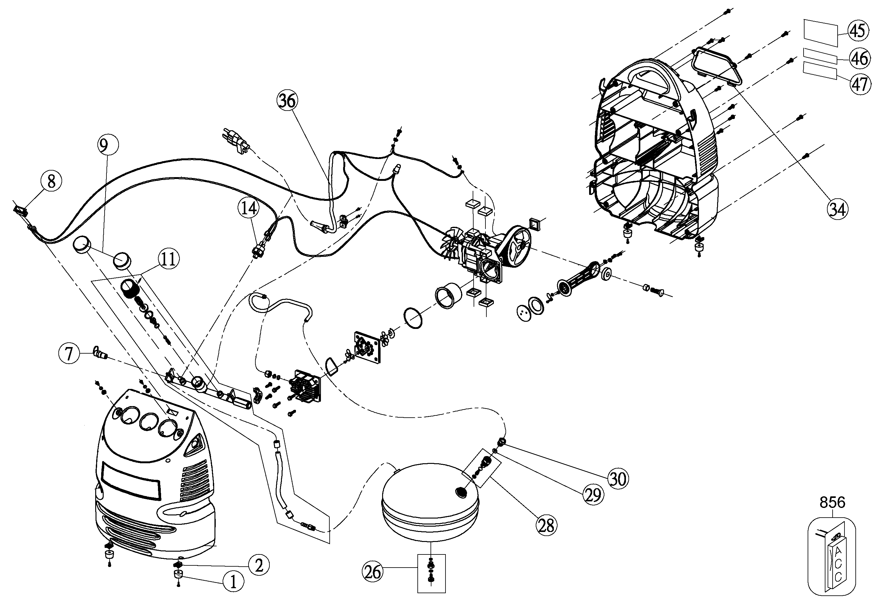 Page A Diagram and Parts List for STFP70635MJ 1 DeWALT Compressor