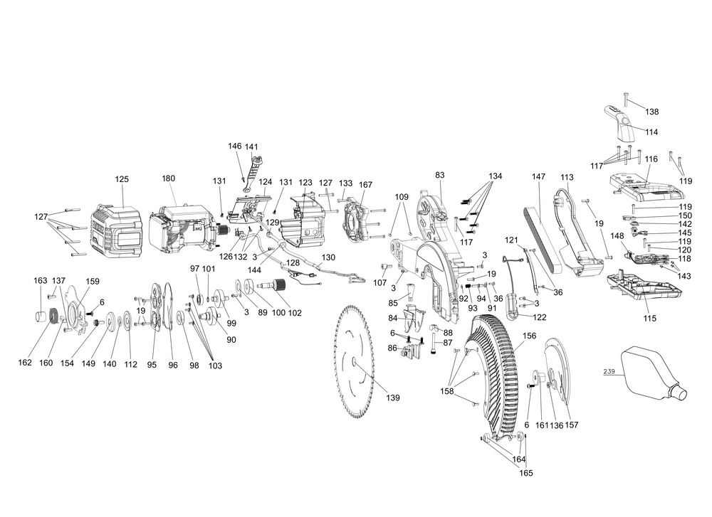 Exploded Diagram C Diagram and Parts List for DHS790 Type 21 DeWALT Table Saw