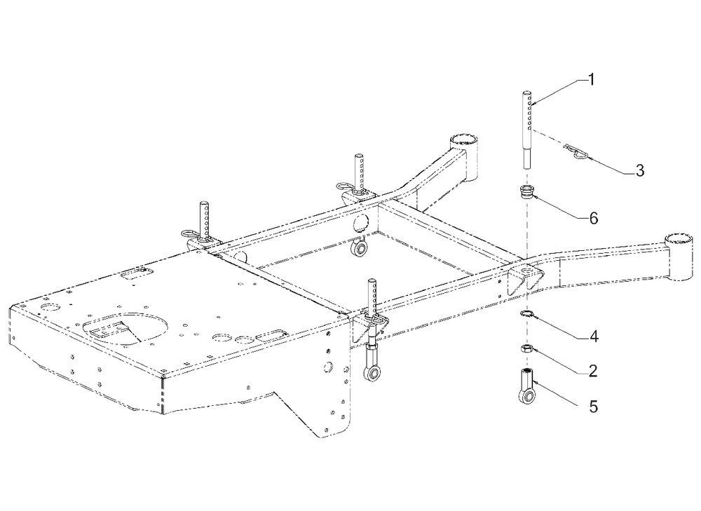 Deck Lift Diagram and Parts List for DXGHW48P (55RI6HN6038)(2021) DeWALT Lawn Mower