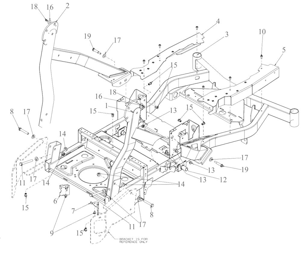 Frame Diagram and Parts List for DXGZ148P (47AHBCA6038)(2022) DeWALT Lawn Tractor